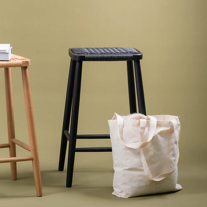 Crawford 65cm Bar Stool - Full Black