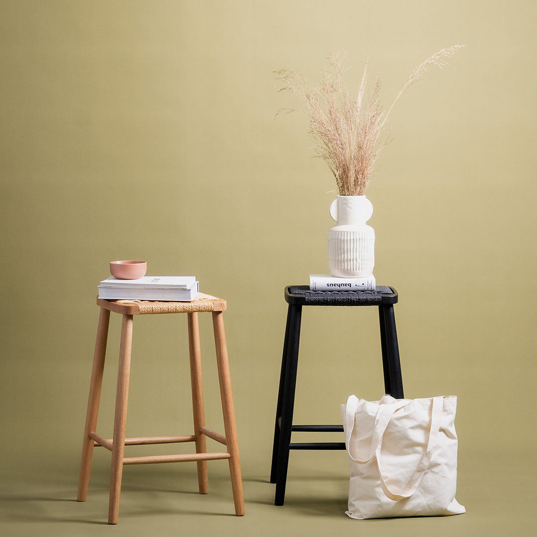 Crawford 65cm Bar Stool - Full Black