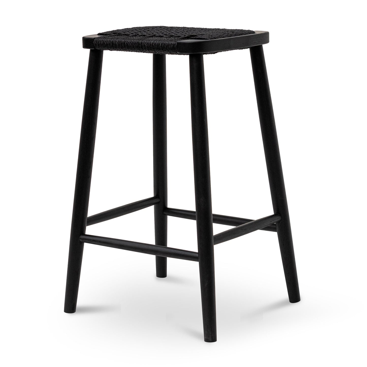 Crawford 65cm Bar Stool - Full Black