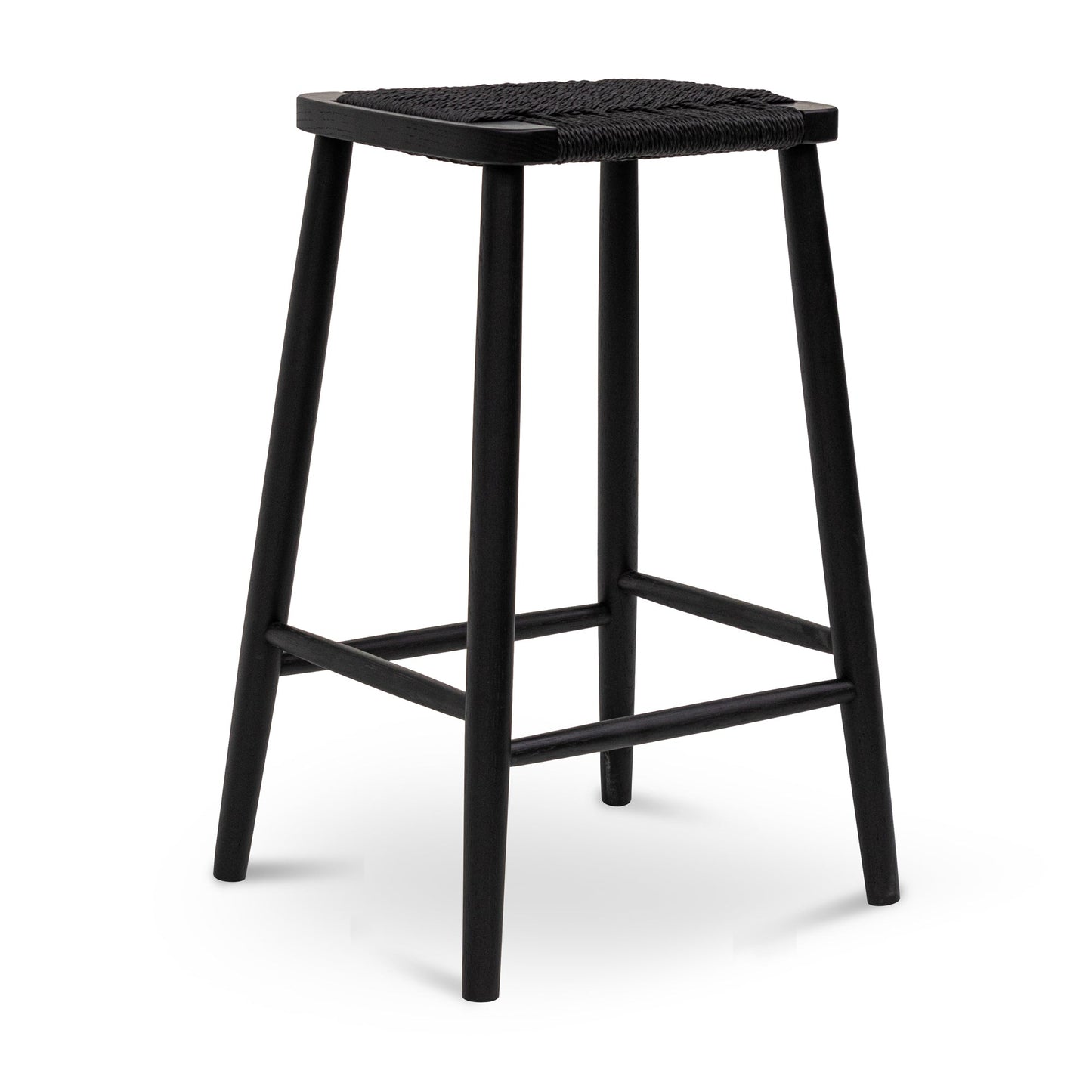 Crawford 65cm Bar Stool - Full Black
