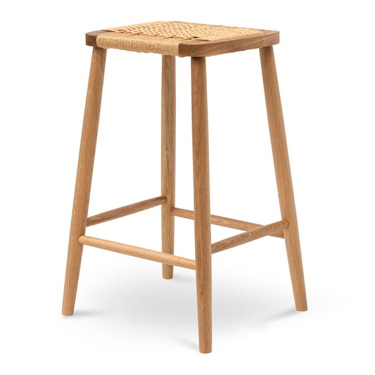 Crawford 65cm Rattan Bar Stool - Natural