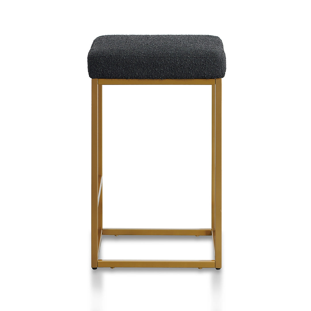 Adela Black Boucle Bar Stool - Brushed Gold Base