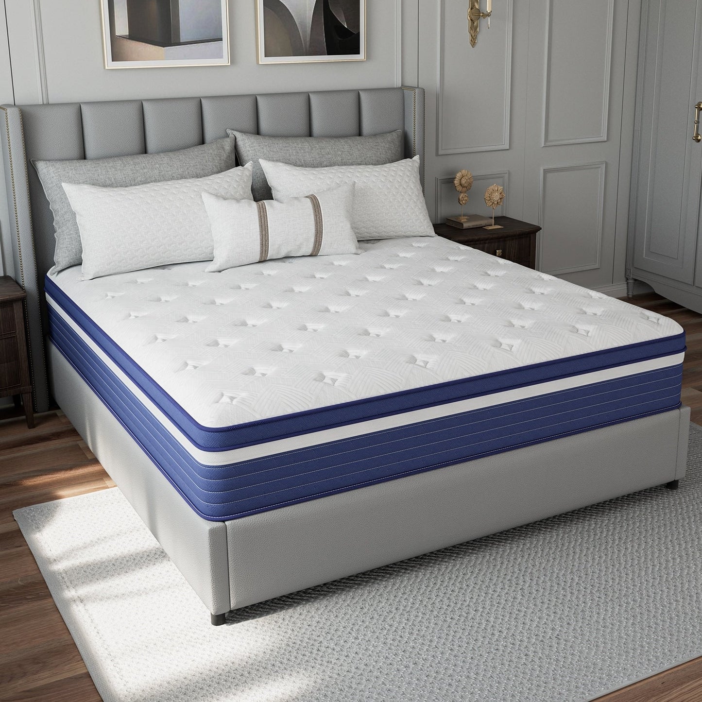 SweDrea 10in. Innerspring Hybrid Cooling and Breathable Medium Firm Mattress with CertiPUR-US, SGS and OEKO-TEX Certified