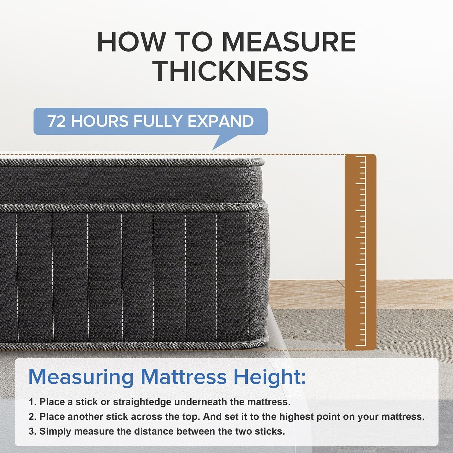 SweDrea 12in. Medium Firm Innerspring Mattress for Back Pain Relief and Cooling with CertiPUR-US, SGS and OEKO-TEX Certified