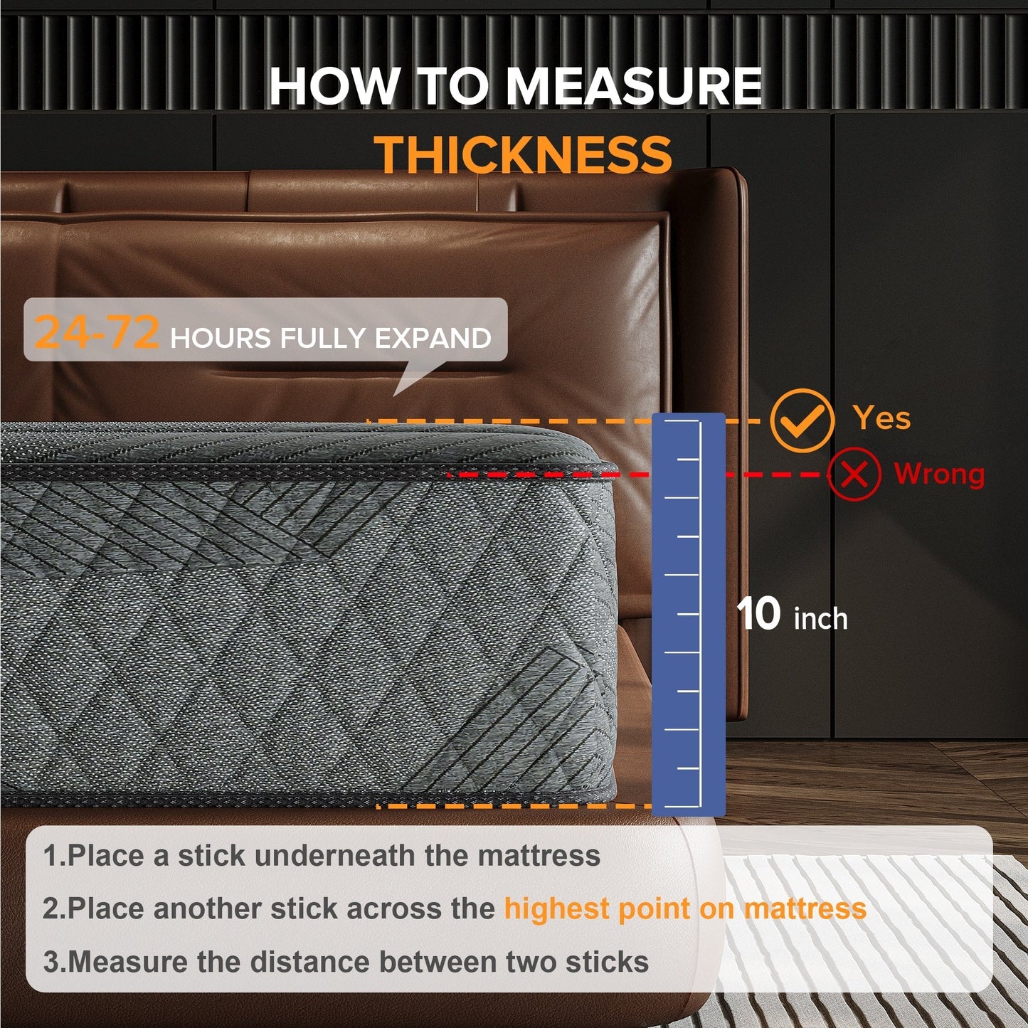 SweDrea 8/12 in. Medium Firm Gel-infused Memory Foam Hybrid Mattress Cooling and Breathable with CertiPUR-US, SGS and OEKO-TEX