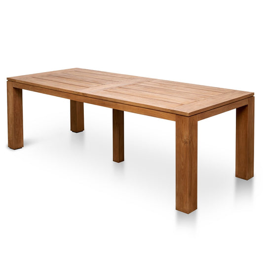 Bairo 2.4m Recycled Teak Outdoor Dining Table - Natural