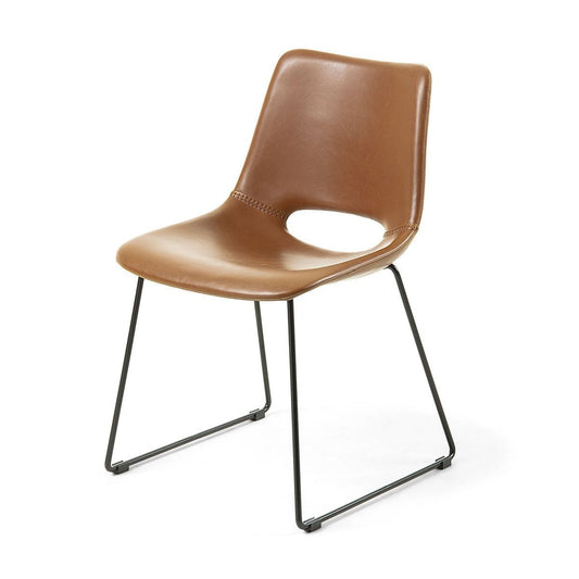 Bernard Faux Leather Dining Chair - Rust