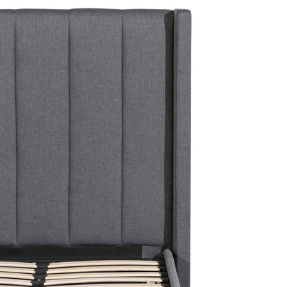 Betsy Fabric Single Bed Frame - Charcoal Grey with Storage