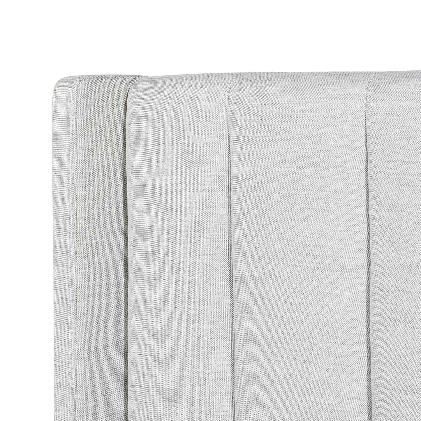 Betsy Fabric Single Bed Frame - Pearl Grey with Storage