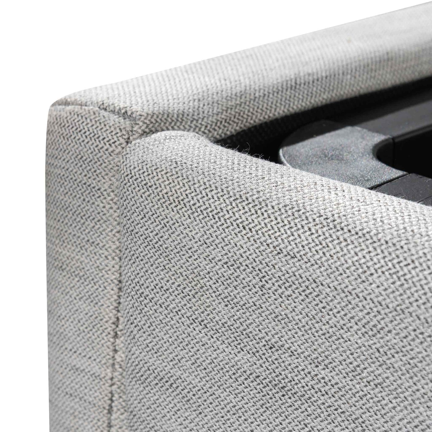 Betsy Fabric Single Bed Frame - Pearl Grey with Storage