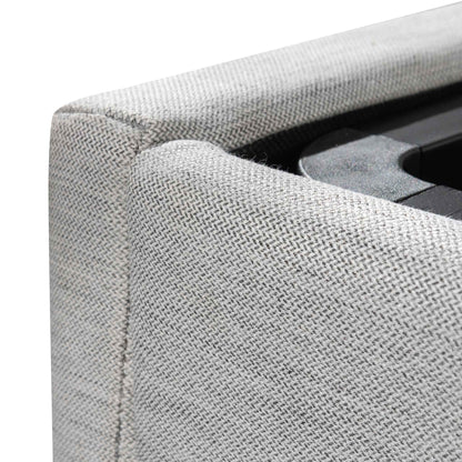 Betsy Fabric Single Bed Frame - Pearl Grey with Storage