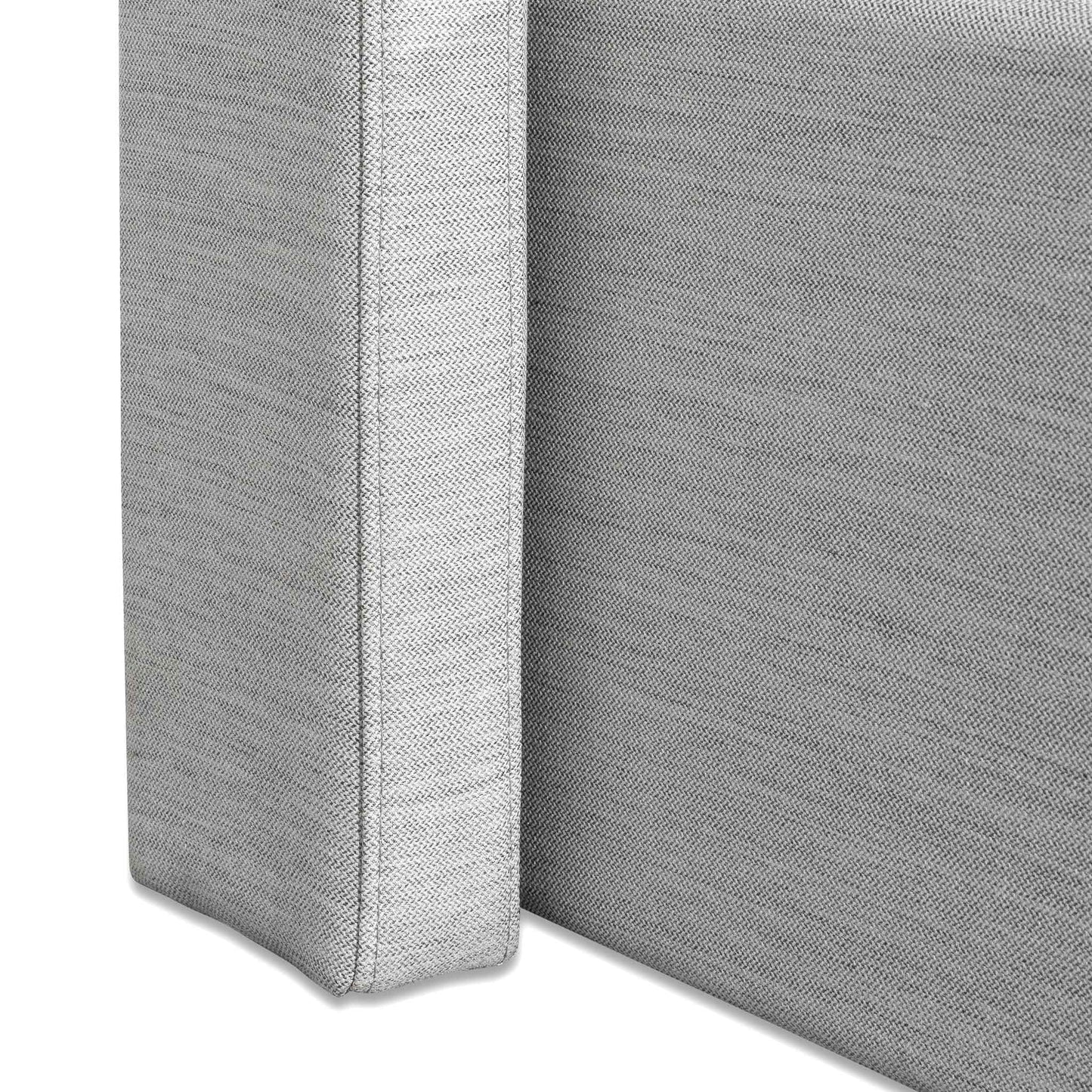 Betsy Fabric Single Bed Frame - Pearl Grey with Storage