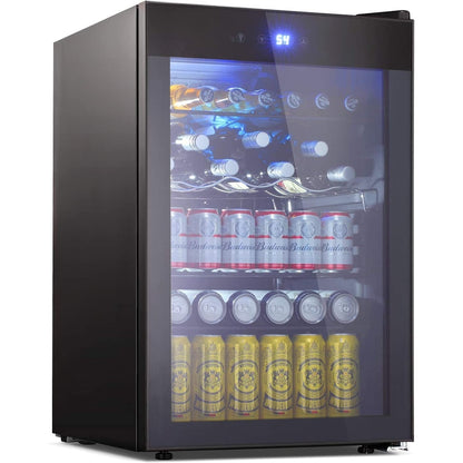 4.4cu.f Wine Cooler with LED Lights and Touch Buttons, Removable Shelves, Less Than 38dB