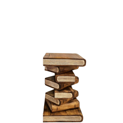 Books Wooden Side Table - Natural