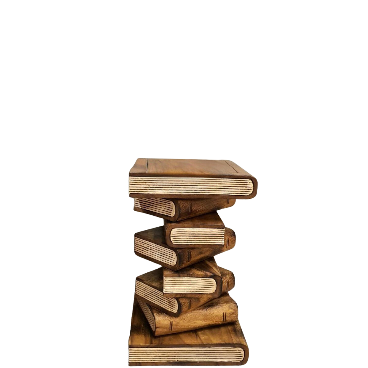 Books Wooden Side Table - Natural