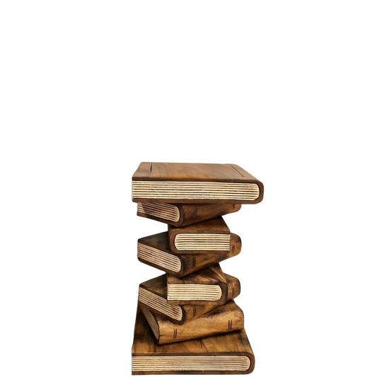 Books Wooden Side Table - Natural