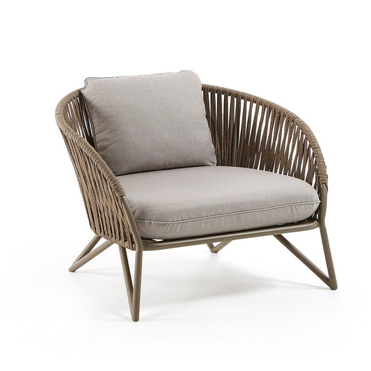 Branzie Fabric Outdoor Armchair - Brown