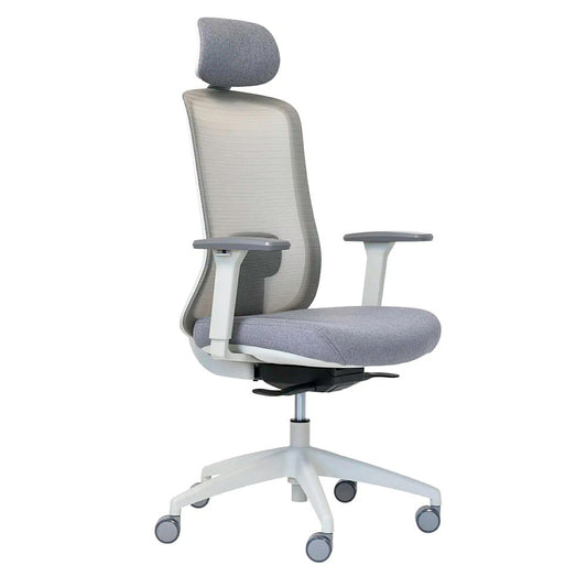 Buro Elan Mesh Ergonomic Office Chair with Headrest - Light Grey