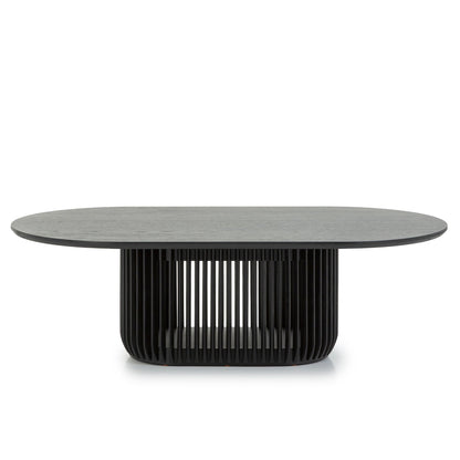 Arvena 1.3m Oval Coffee Table - Black Stain