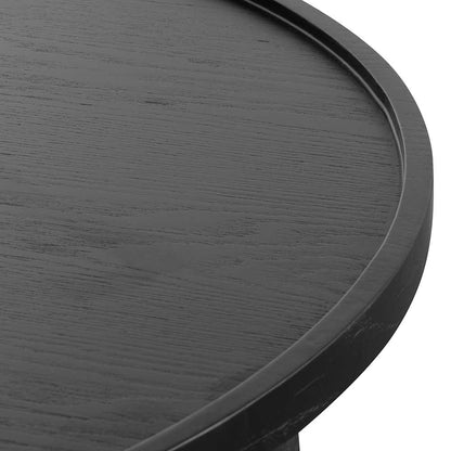 Brenda 1.1m Wooden Round Coffee Table - Black