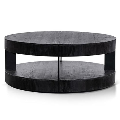 Arisha 100cm Round Coffee Table - Full Black - Last One