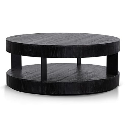 Arisha 100cm Round Coffee Table - Full Black - Last One