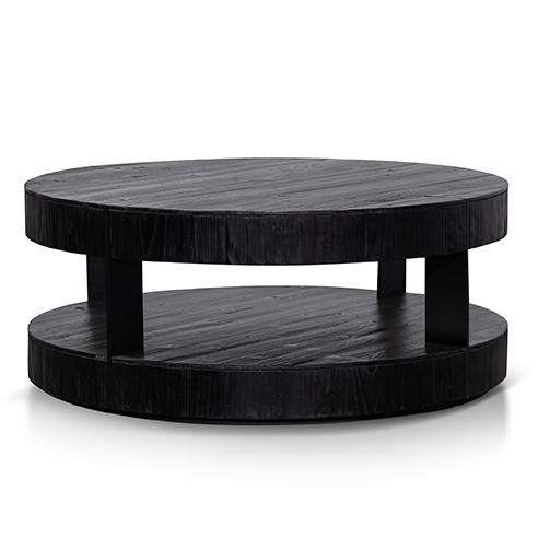 Arisha 100cm Round Coffee Table - Full Black - Last One