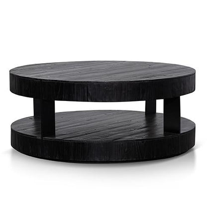 Arisha 100cm Round Coffee Table - Full Black - Last One