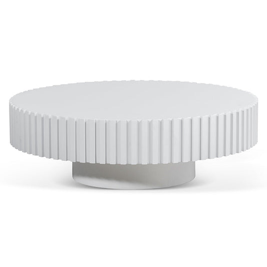 Alfaro Oak Round Coffee Table - White
