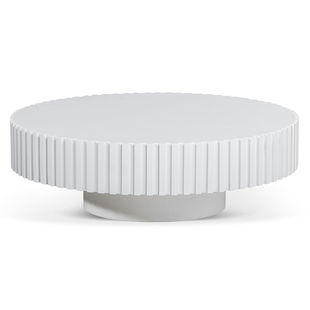 Alfaro Oak Round Coffee Table - White