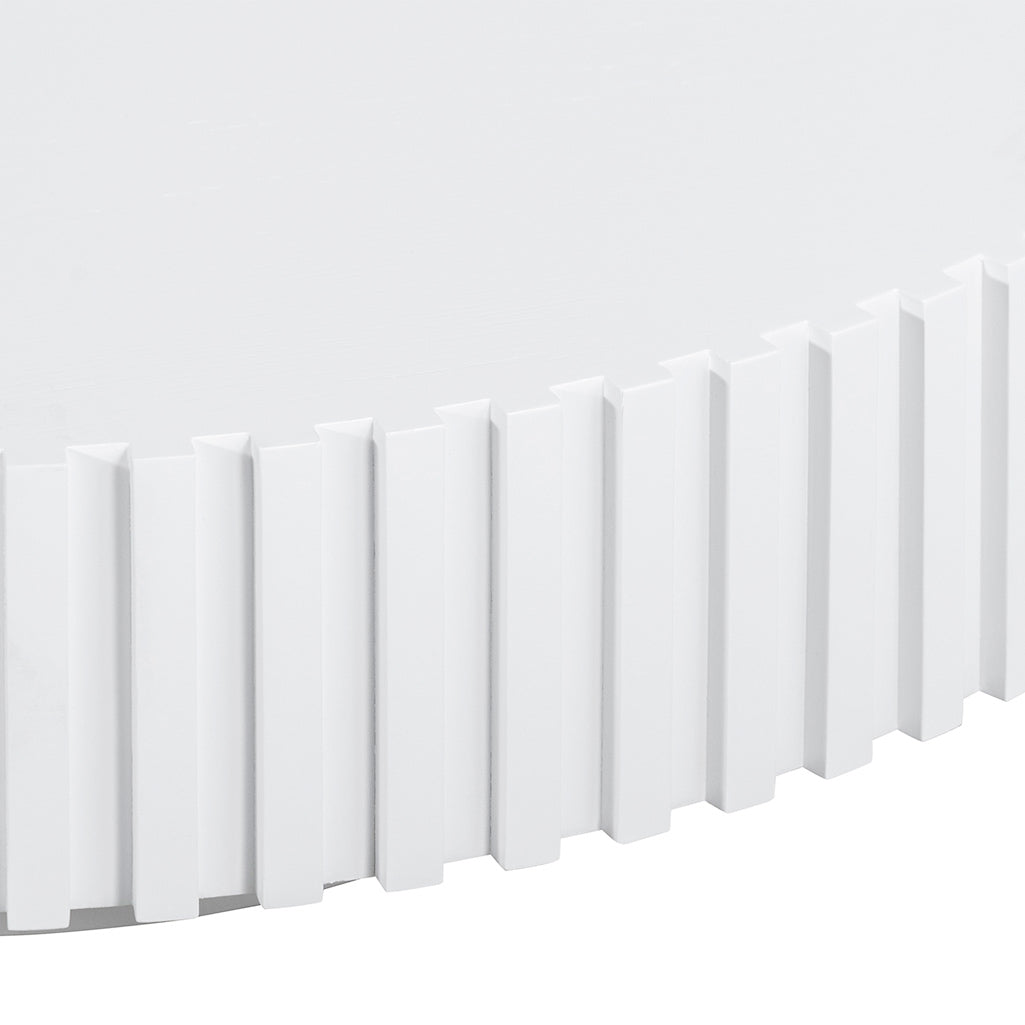 Alfaro Oak Round Coffee Table - White