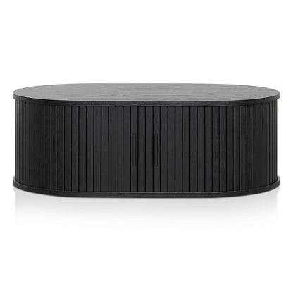 Dania 100cm Oval Coffee Table - Full Black