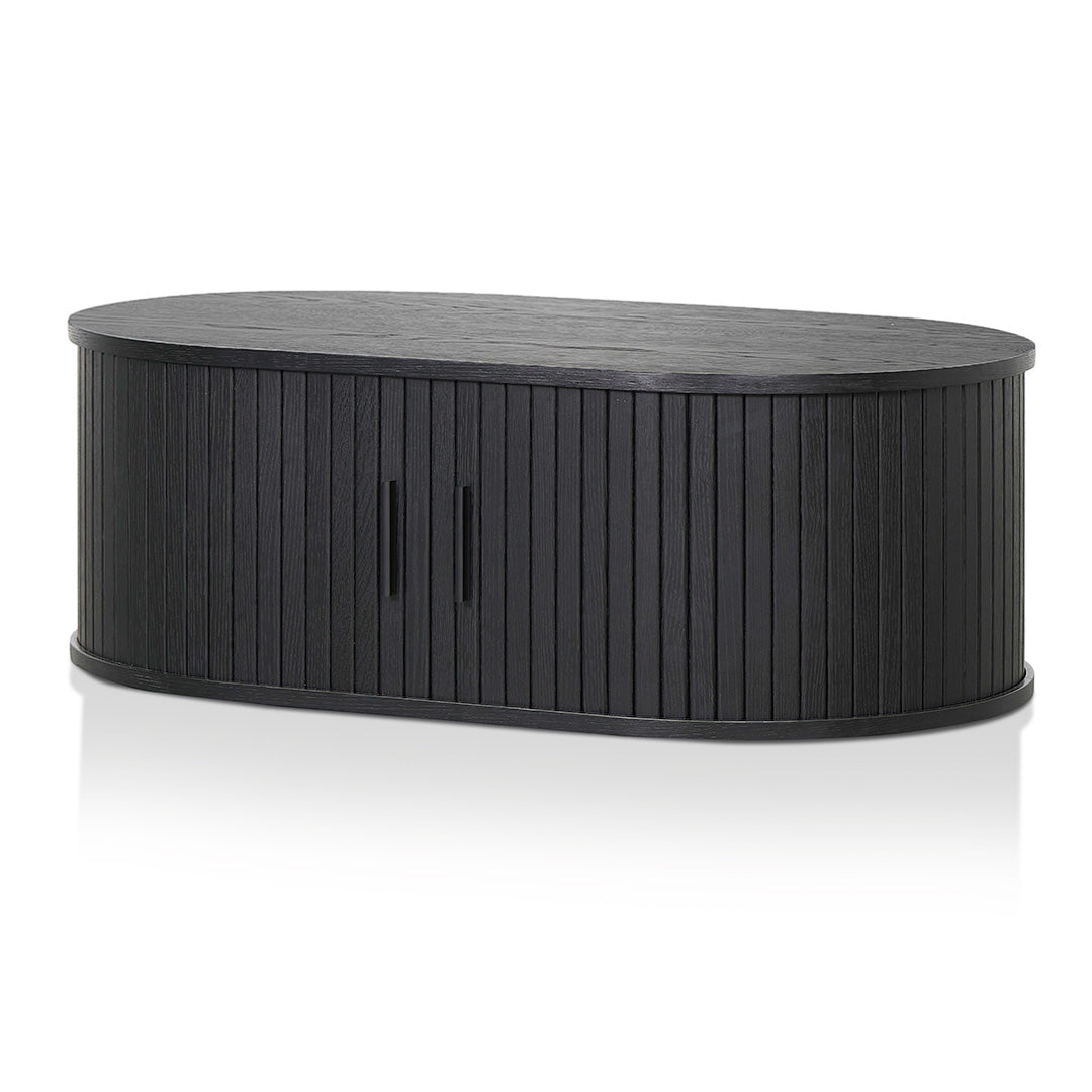 Dania 100cm Oval Coffee Table - Full Black