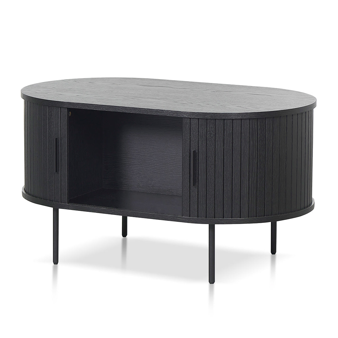 Dania 100cm Oval Coffee Table - Full Black