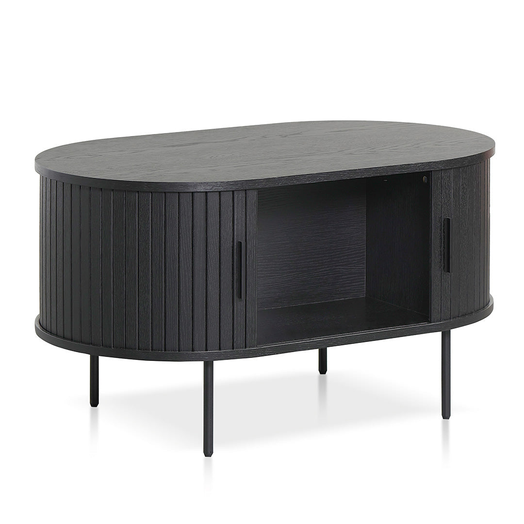 Dania 100cm Oval Coffee Table - Full Black