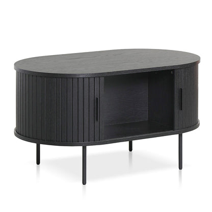 Dania 100cm Oval Coffee Table - Full Black