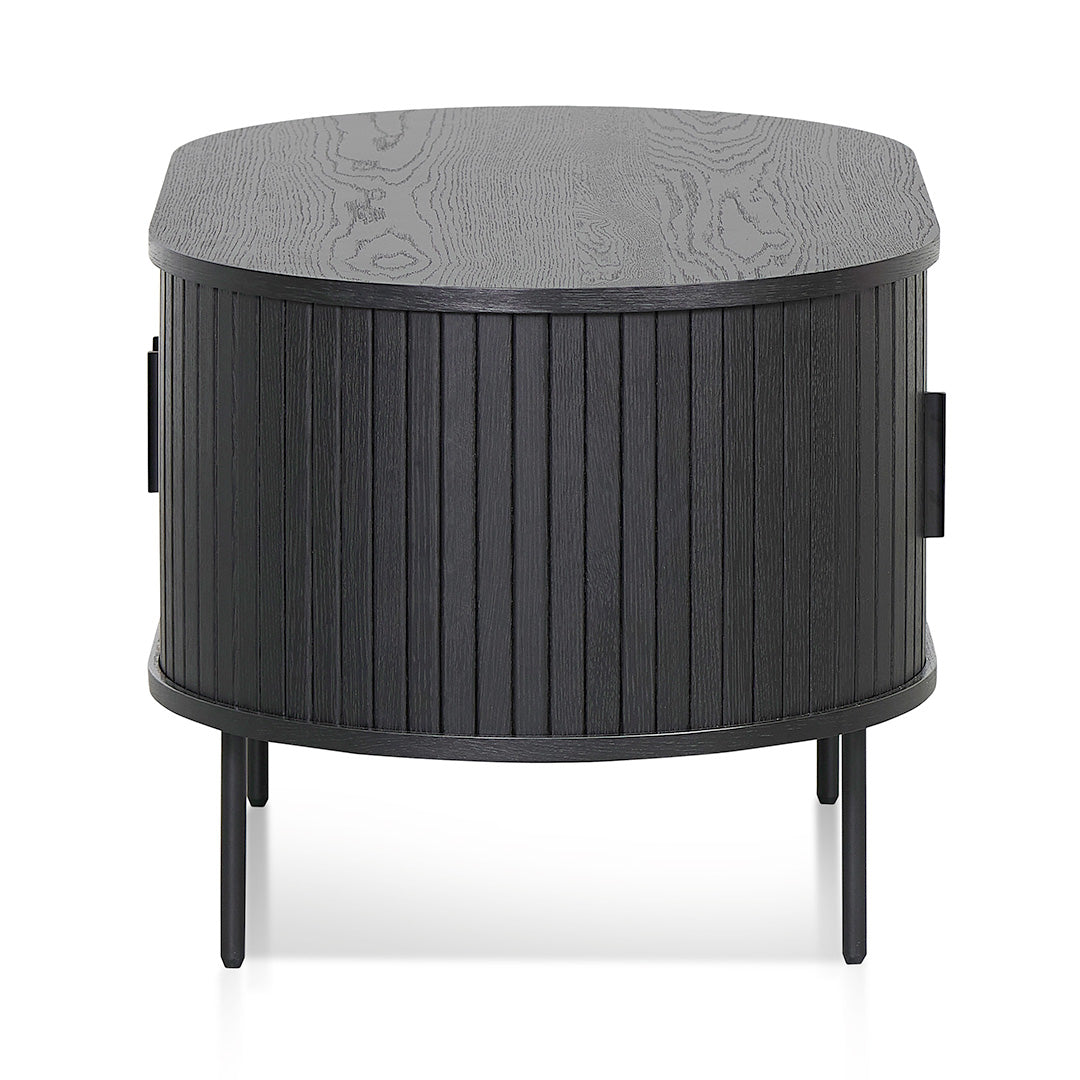 Dania 100cm Oval Coffee Table - Full Black