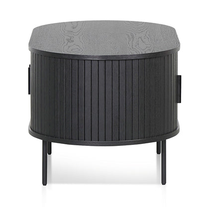 Dania 100cm Oval Coffee Table - Full Black