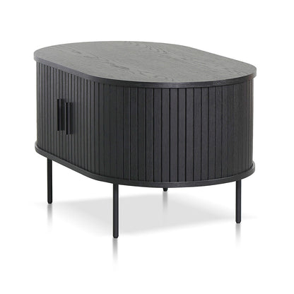 Dania 100cm Oval Coffee Table - Full Black