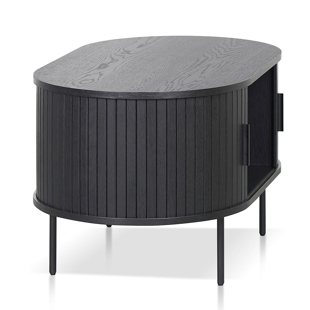 Dania 100cm Oval Coffee Table - Full Black