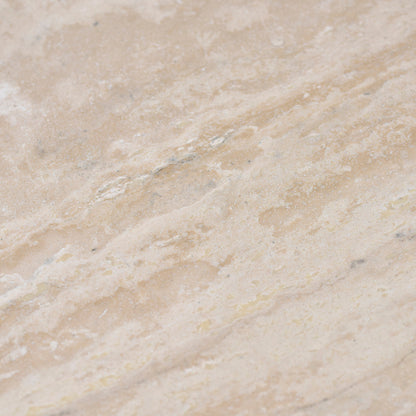 Agosti Travertine Marble 100cm Round Coffee Table - White Wash