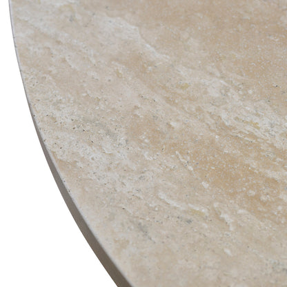 Agosti Travertine Marble 100cm Round Coffee Table - White Wash