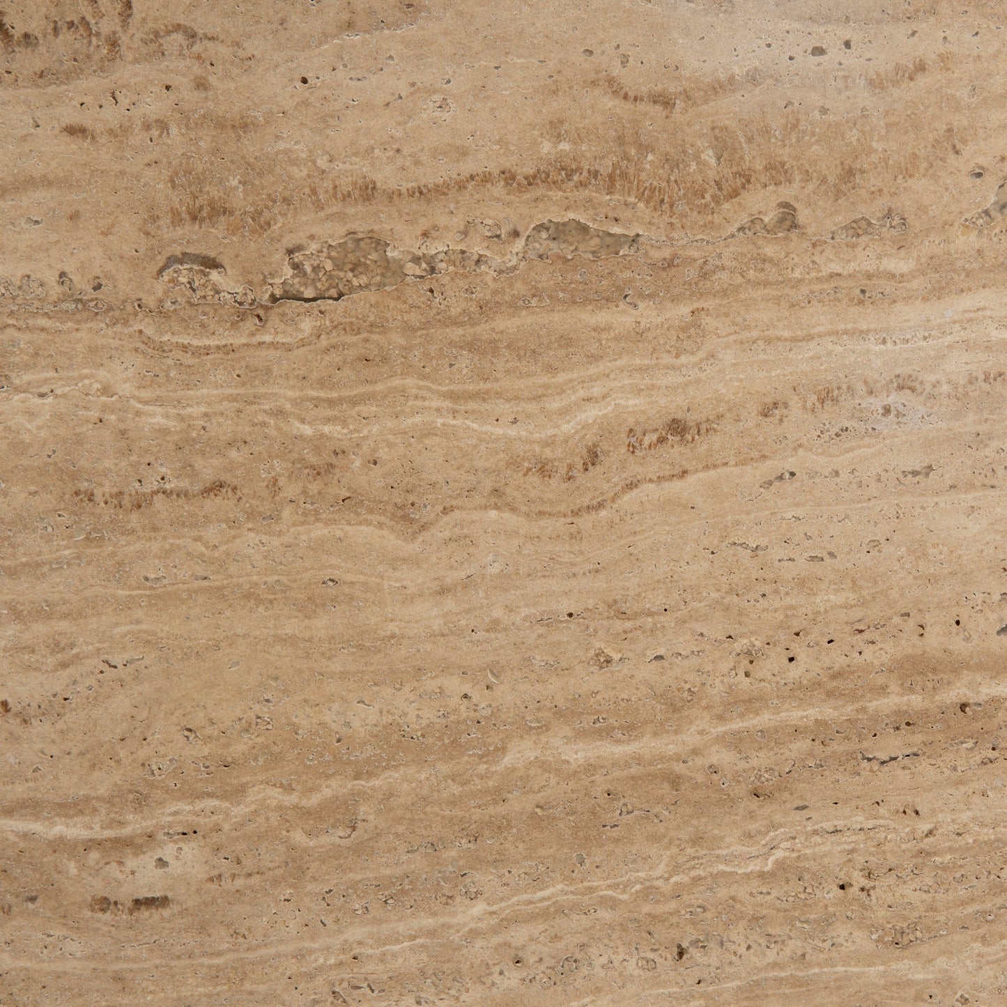 Avanti 89cm Travertine Top Round Coffee Table - Walnut