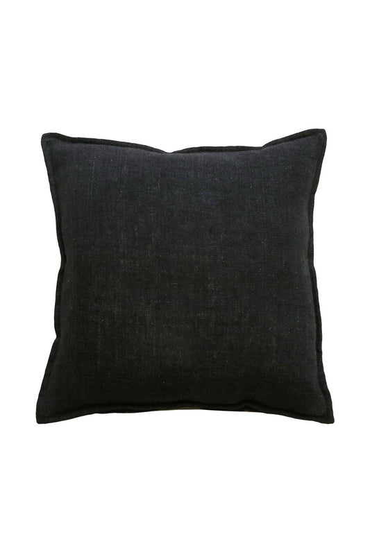 Baya Flaxmill Linen Cushion - Black
