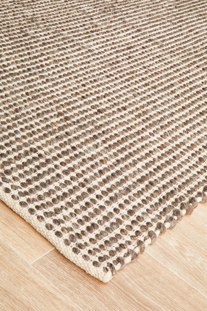 Carlos 225x155cm Felted Wool Rug - Brown