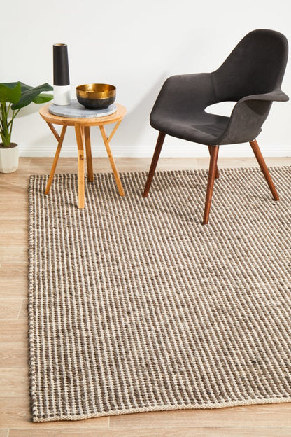 Carlos 280x190cm Felted Wool Rug - Brown
