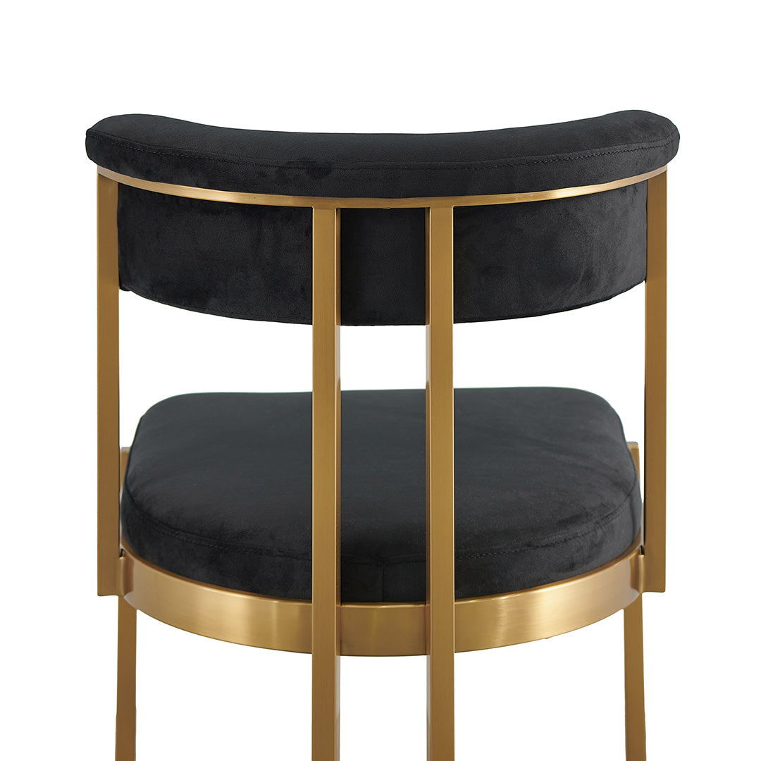 Adela Black Velvet Dining Chair - Golden Base