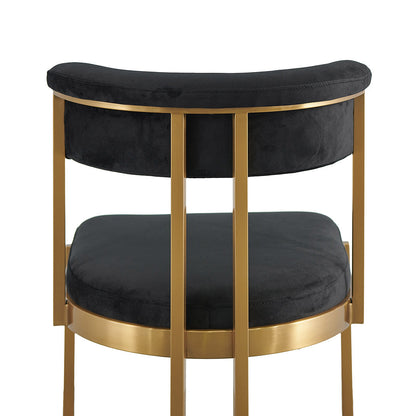 Adela Black Velvet Dining Chair - Golden Base