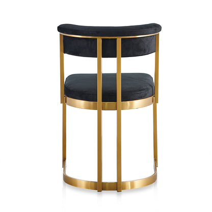 Adela Black Velvet Dining Chair - Golden Base
