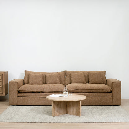 Bucha 3 Seater Fabric Sofa - Almond Brown